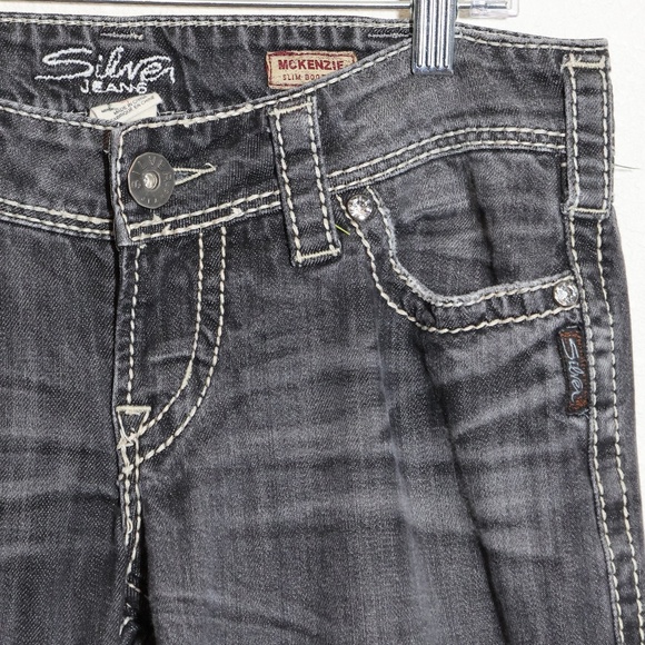 Silver Jeans Gray Slim Bootcut McKenzie Low Rise Jeans SIZE 30/32 - Picture 10 of 14